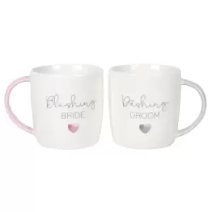 Image of Blushing Bride Dashing Groom Ceramic Mug Set