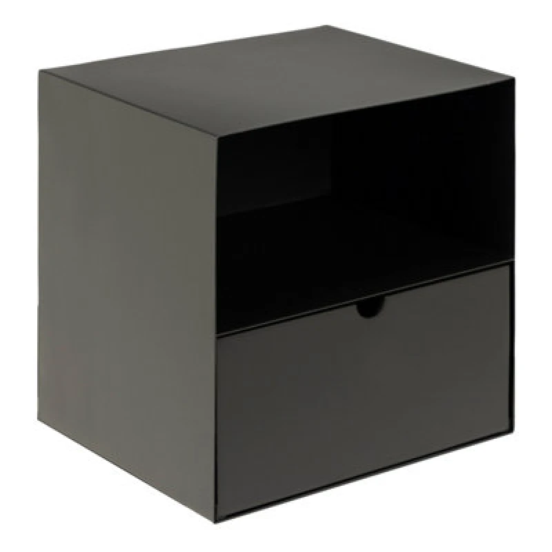 Image of Furniture To Go Joliet 1 Drawer Wallmounted Bedside Table In Matt Black