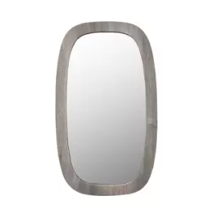 Image of Olivia's Lesha Oak Vaneer Squoval Wall Mirror in Grey