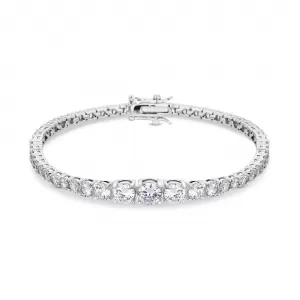 Image of Jon Richard Silver Plated Cubic Zirconia Crystal Graduated Tennis Bracelet - Gift Boxed