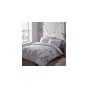 Image of New Christmas Trees King Duvet Cover - bm - Gold