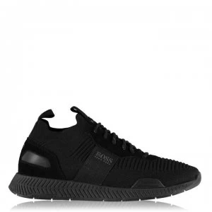 Image of Hugo Boss Titanium Knit Runner Trainers Black 001 Men