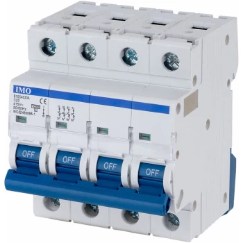 Image of B10C4020A 20A 4Pole MCB C Curve 4 Module - IMO