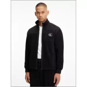 Image of Calvin Klein Jeans Fleece Blocking Zip-Through - Black