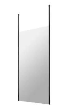Image of Hudson Reed 900mm Wetroom Screen With Ceiling Posts - Matt Black
