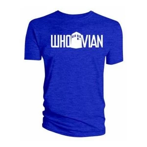 Image of Doctor Who - Whovian Blue Mens X-Large T-Shirt - Blue