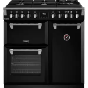 Image of Stoves Richmond Deluxe ST DX RICH D900DF GTG BK 90cm Dual Fuel Range Cooker - Black - A Rated