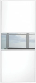 Image of Wickes Sliding Wardrobe Door Fineline White Panel and Mirror - 2220 x 762mm