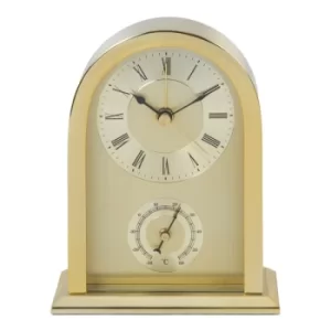 Image of WILLIAM WIDDOP Arched Mantel Clock Gold Aluminium Case