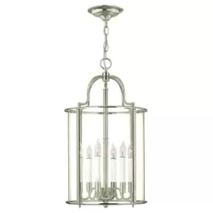 Image of 6 Bulb Ceiling Pendant Light Fitting Highly Polished Nickel LED E14 60W