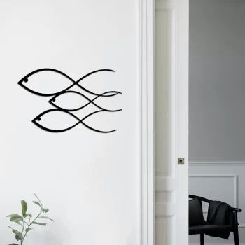 Image of Fish - Black Decorative Metal Wall Accessory