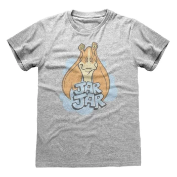 Image of Star Wars - Jar Jar Unisex Medium T-Shirt - Grey
