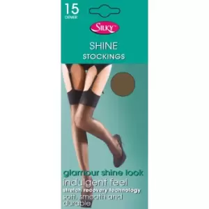 Image of Silky Womens/Ladies Shine Plain Top Stockings (1 Pair) (Medium (5ft-5ft8a)) (Nude)