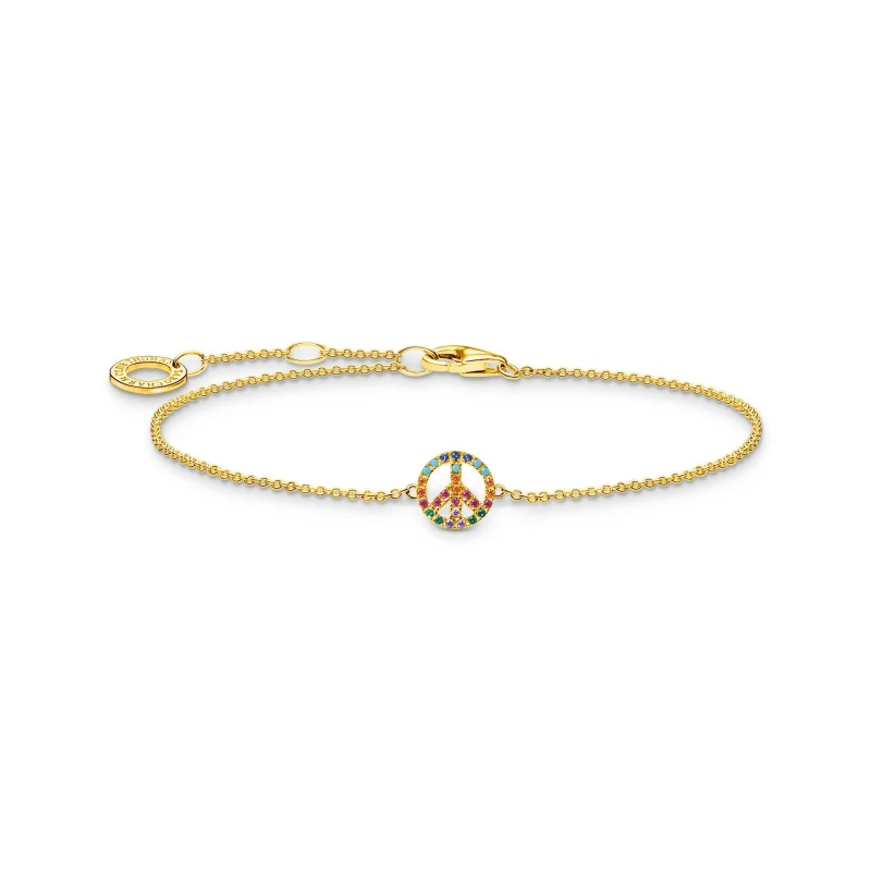 Image of Thomas Sabo Peace Symbol Bracelet - Multi Multi One Size