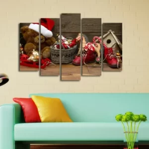 Image of 5PATNOEL-1 Multicolor Decorative Canvas Painting Christmas Toys (5 Pieces)