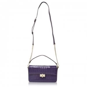 Image of DKNY Jojo Crocodile Medium Flap Over Cross Body Bag - Eggshell EGS