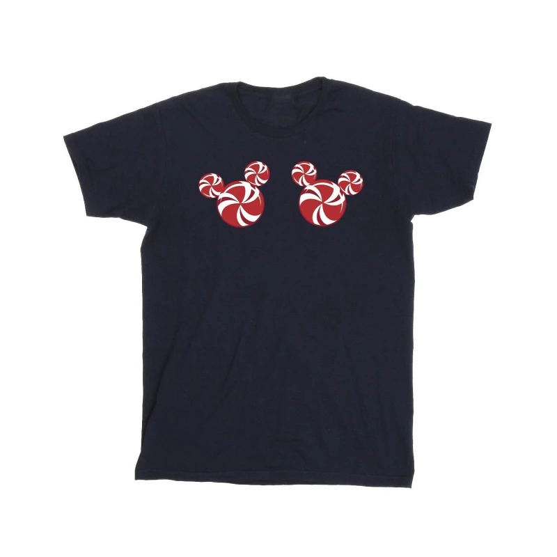 Image of Disney Men Mickey Mouse Candies Cotton T-Shirt in Navy Size: Small Navy S Male 5063376834803