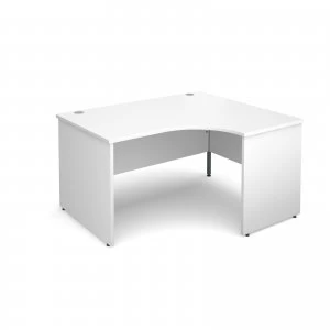 Image of Maestro 25 PL Right Hand Ergonomic Desk 1400mm - White Panel Leg desig