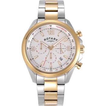 Image of Rotary White And Two-Tone Gold 'Hero' Chronograph Sports Watch - GB00211/06