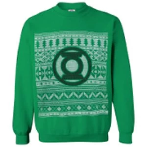 Image of DC Comics Mens Green Lantern Christmas Fairisle Sweatshirt - Green - S