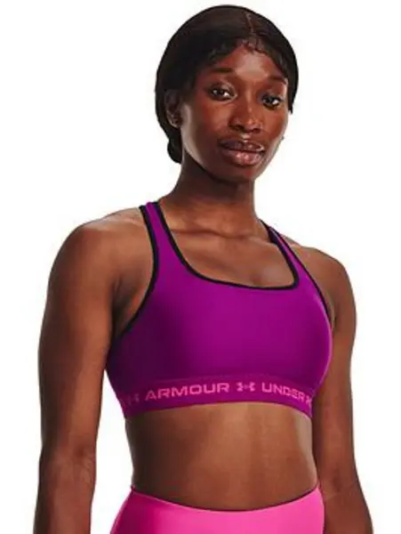 Image of Under Armour Training Heat Gear Armour Medium Support Crossback Sports Bra - Purple