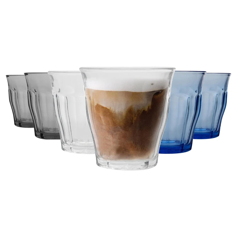 Image of Duralex Picardie Glass Tumblers - 250ml - Pack of 6 Multi