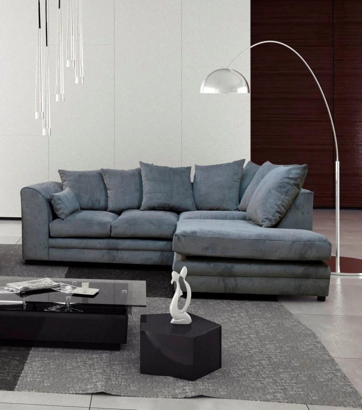 Image of Furniture 786 Casper Fabric 4 Seater Right Hand Facing Corner Sofa Grey unisex