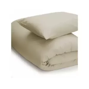 Image of Belledorm Easycare Polycotton Percale 200 Thread Count Duvet Cover, Mushroom, Single