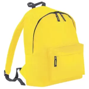 Image of Bagbase Fashion Backpack / Rucksack (18 Litres) (One Size) (Yellow/Graphite Grey)