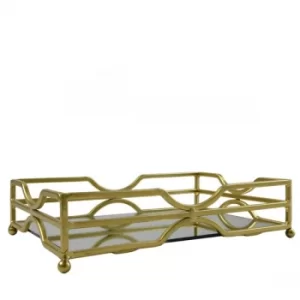 Image of Gold Mirrored Tray Rectangular 24 cm