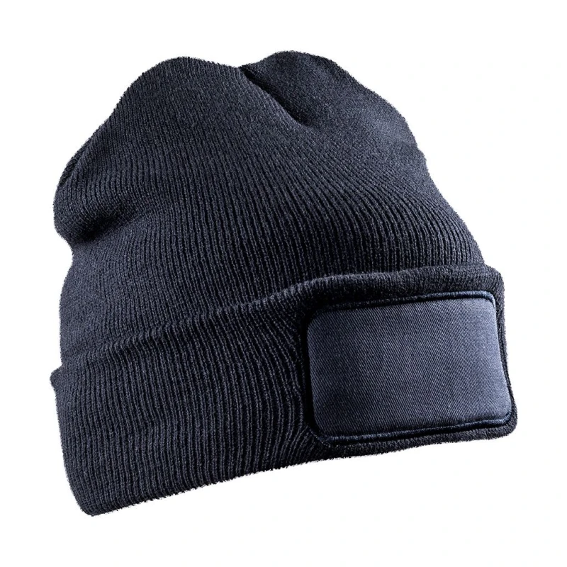 Image of Result Result Men Double Knit Beanie in Navy Navy One Size Male 5059699441514
