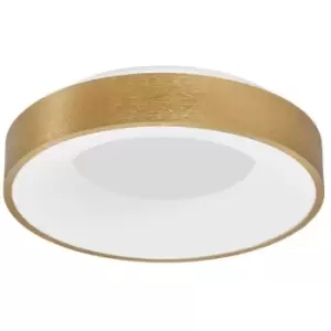 Image of Merano - Bancroft 38cm Integrated LED Semi Flush Light Brushed Gold Aluminium LED 30W 1950Lm 3000K