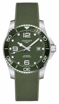 Image of Longines Hydroconquest 41mm Green Dial Rubber Strap Watch