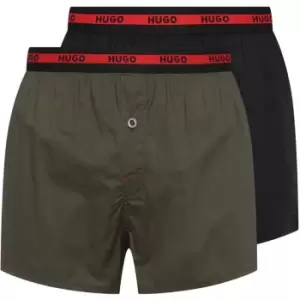 Image of Hugo 2 Pack Woven Boxers - Green