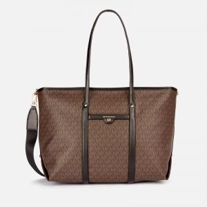 Image of Michael Kors Womens Beck Large Tote Bag - Brown/Black