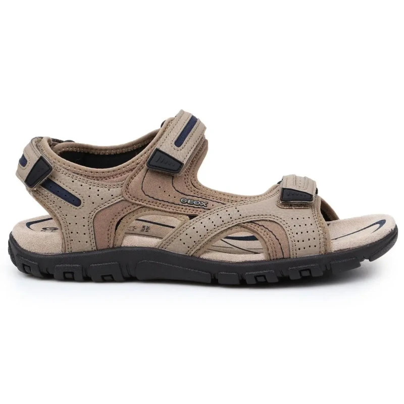 Image of Geox Geox Men UOMO SANDAL STRADA in Light Sand Size: 9 Light Sand 9 Male 8058279227132