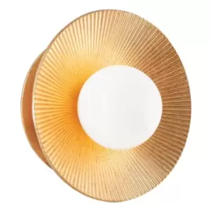 Image of Hudson Valley Emerald 1 Light Wall Sconce Vintage Gold Leaf