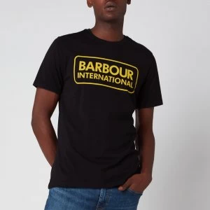 Image of Barbour International Mens Essential Large Logo T-Shirt - Black/Yellow - S