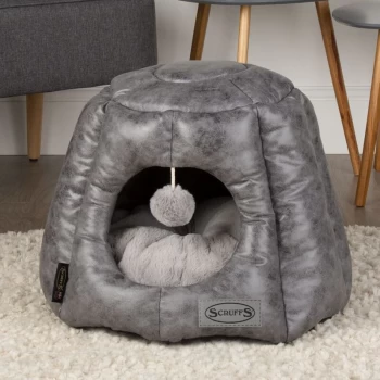 Image of Scruffs & Tramps Cat Bed Knightsbridge 48x38cm Grey - Grey