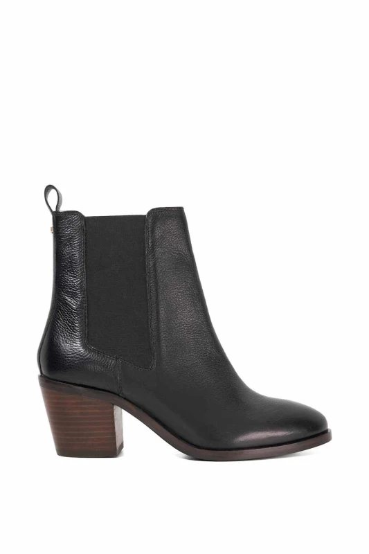 Image of Dune London Womens 'Pasil' Leather Ankle Boots in Black Size: 6 Black Female 6