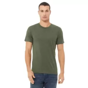 Image of Canvas Mens Triblend Crew Neck Plain Short Sleeve T-Shirt (M) (Military Green Triblend)