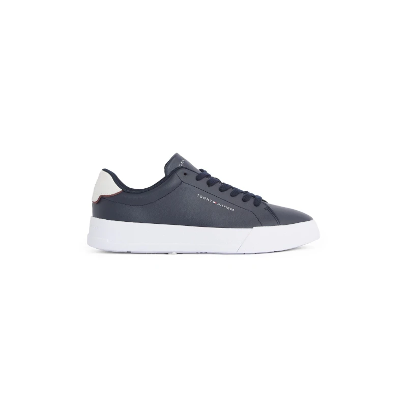 Image of Tommy Hilfiger Court Leather Low Top Trainers - Blue Blue 11
