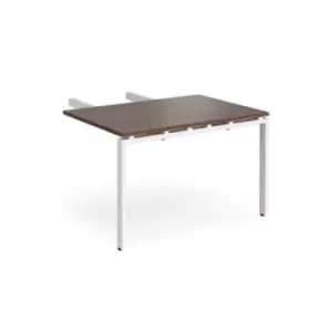 Image of Adapt add on unit double return desk 800mm x 1200mm - white frame and walnut top