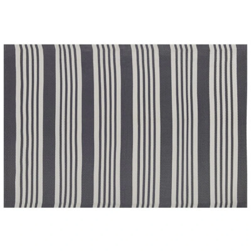 Image of Beliani Outdoor Rug Delhi Black 120 X 180 Cm