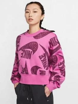 Image of Nike Nsw Icon Clash Sweatshirt - Fuchsia
