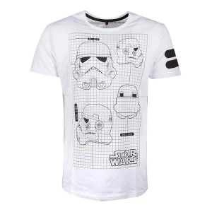 Image of Star Wars - Tk-421 Imperial Army Helmet Grid View Mens X-Large T-Shirt - White