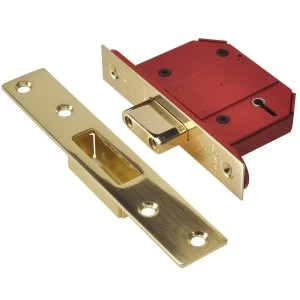 Image of Union StrongBOLT 2100S BS 5 Lever Mortice Deadlock 68mm 2.5" Satin Brass Box