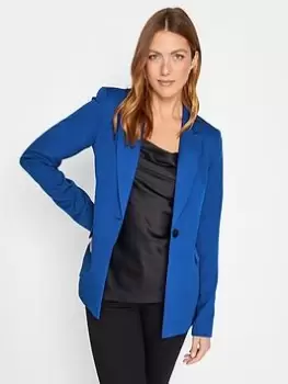 Image of Long Tall Sally Cobalt Scuba Crepe Blazer, Blue, Size 20, Women