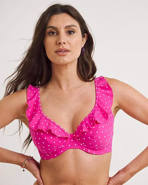 Image of Freya Freya Jewel Cove High Apex Bikini Top Raspberry Female 34D HQ94302