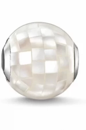 Image of Ladies Thomas Sabo Sterling Silver Karma Beads White Mother Of Pearl Faceted Bead K0129-029-14